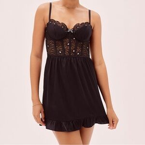 For Love & Lemons Lilou Daisy Embroidered Tulle Dress